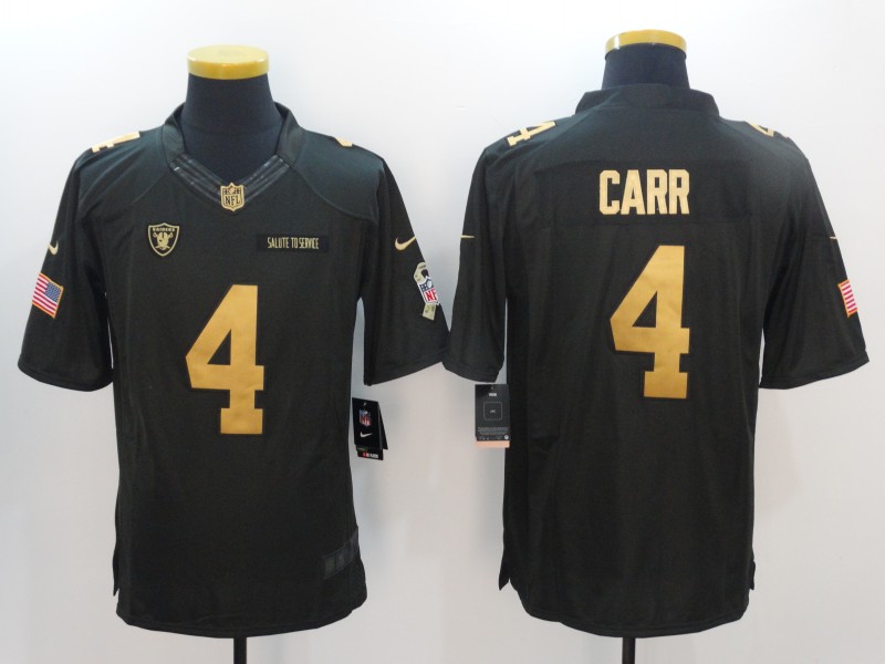 Men's Las Vegas Raiders Derek Carr #4 Black Team Jersey